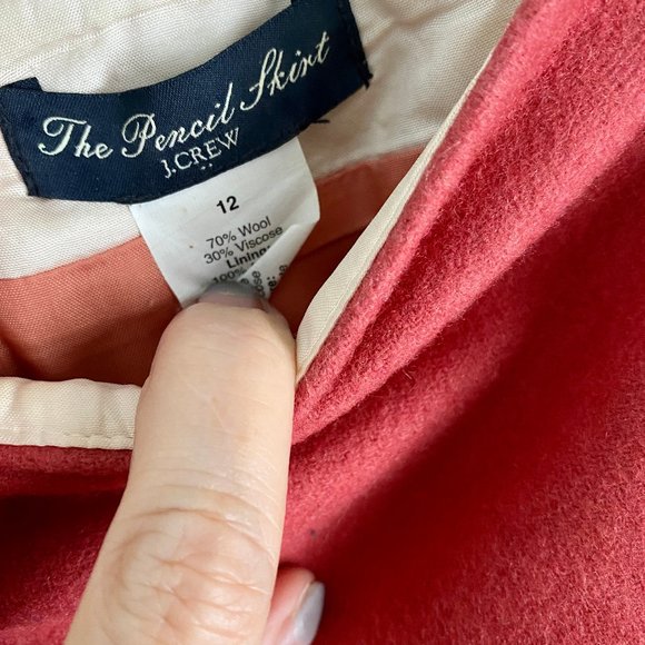 J. Crew Red Pencil Skirt - Picture 3 of 5